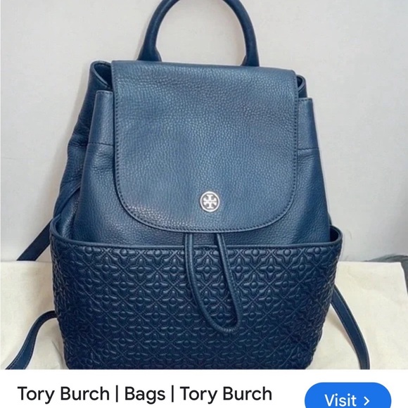 Tory Burch Navy Textured Backpack main image 7
